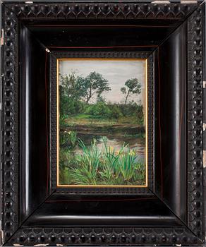 OKÄND KONSTNÄR, olja på pappannå, otydl sign. 1900-tal.