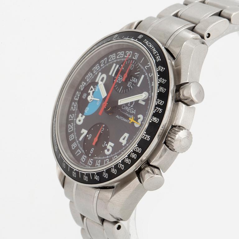 OMEGA, Speedmaster, Day-Date, chronograph, "Tachymetre", wristwatch, 39 mm.