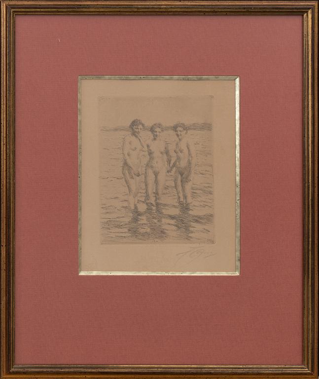ANDERS ZORN, etching, signed, dated in print 1910,