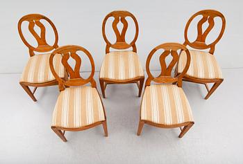 STOLAR, 5 st, gustaviansk stil, 1800-talets mitt.