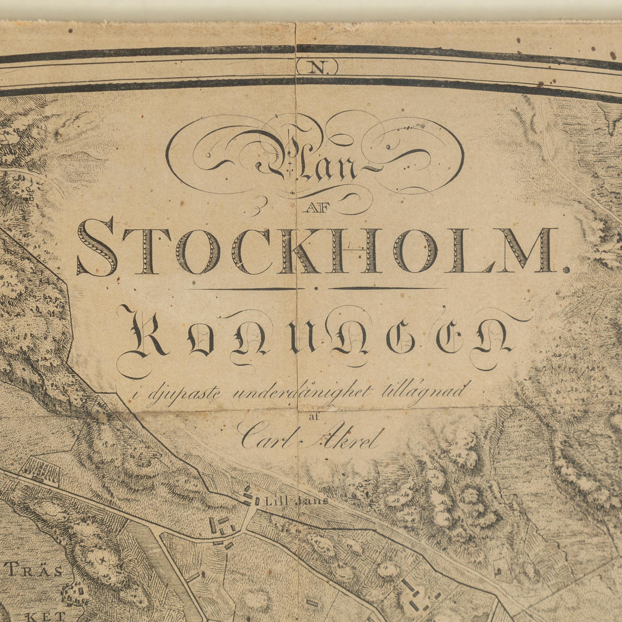 MAP/ENGRAVING, by Carl Akrell, 19th Century.