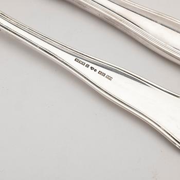Silverbesick, 36 delar, "Gammal dansk", Mema, Lidköping, 1989-1995.
