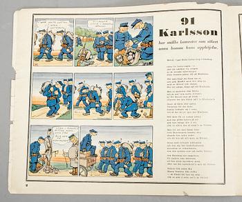 SERIETIDNING/JULALBUM, "Beväringsmannen No 91 Karlsson". Utgiven av Åhlén och Åkerlunds förlag, 1934.