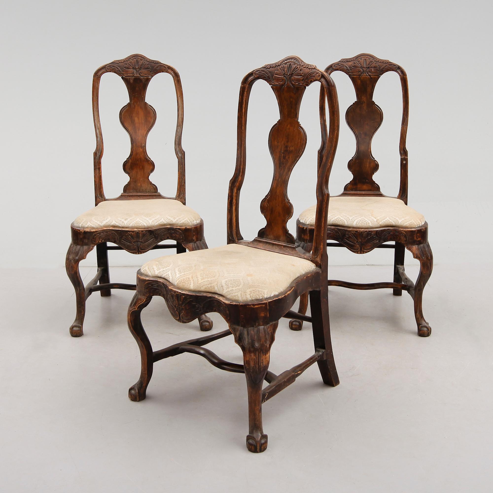 STOLAR, 3 st, rokoko, 1700-tal.