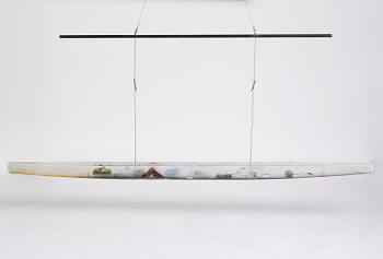 Bertil Vallien, a monumental sand cast glass sculpture of a boat, Kosta Boda, Sweden, 21st century.