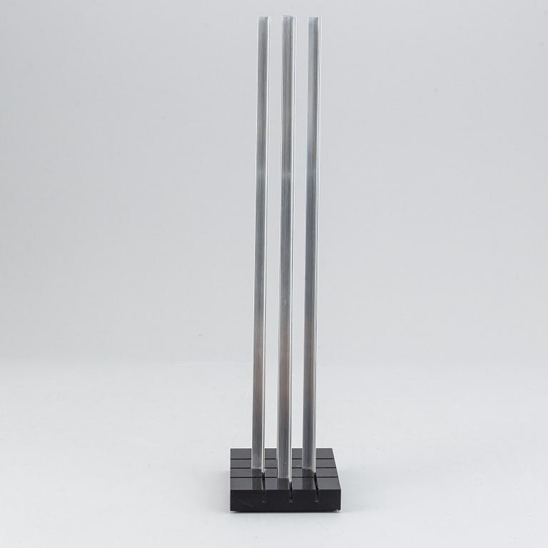 Lars-Erik Falk, sculpture, aluminium and black plexi glass, signed and dated 1993.