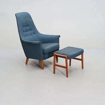 FÅTÖLJ med FOTPALL, 1950/60-tal.