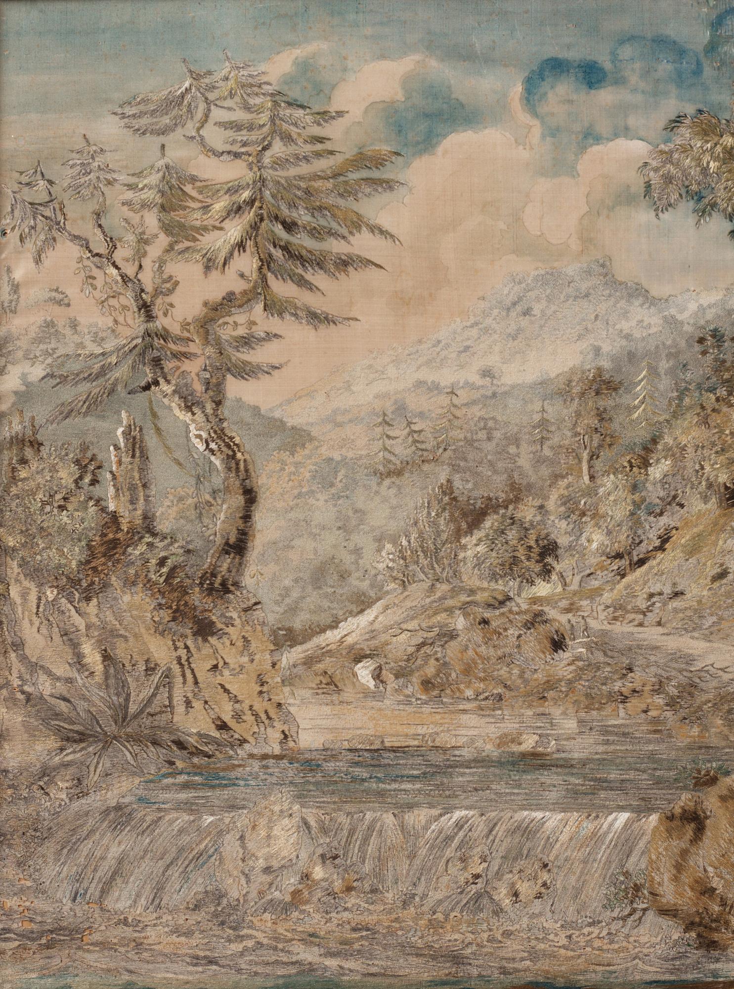 Ram, av Pehr Ljung (1743-1819) bildhuggare i Stockholm, originalförgylld ram med sidenbroderi, Gustaviansk.