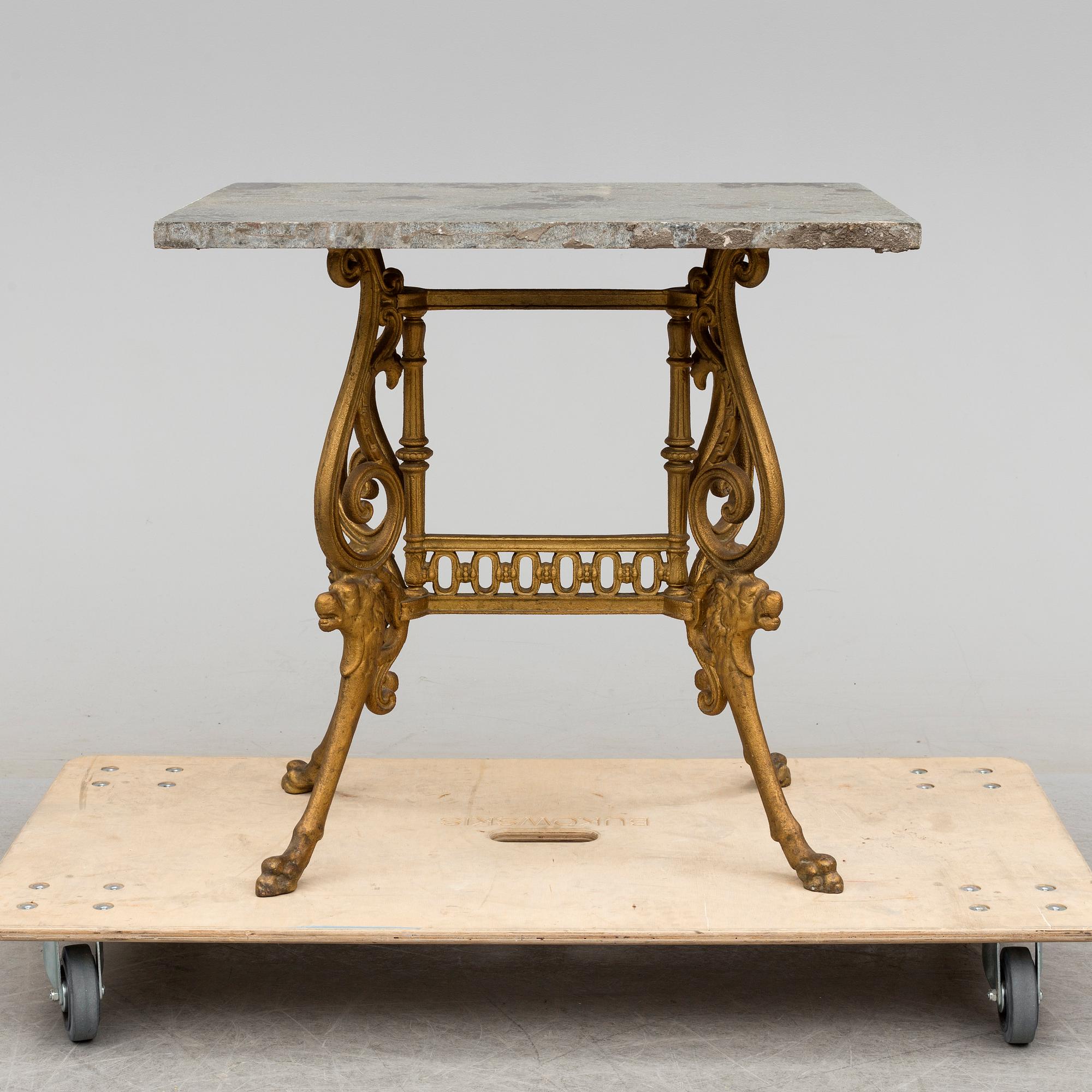 A late 19th century garden table.