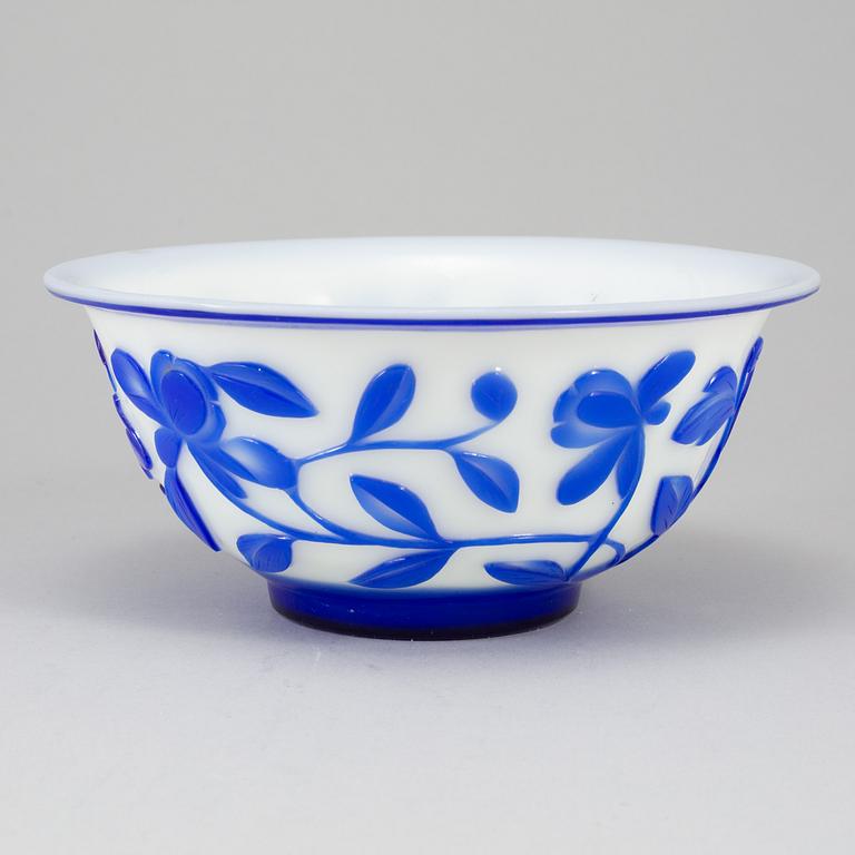 A modern Chinese peking glass bowl.