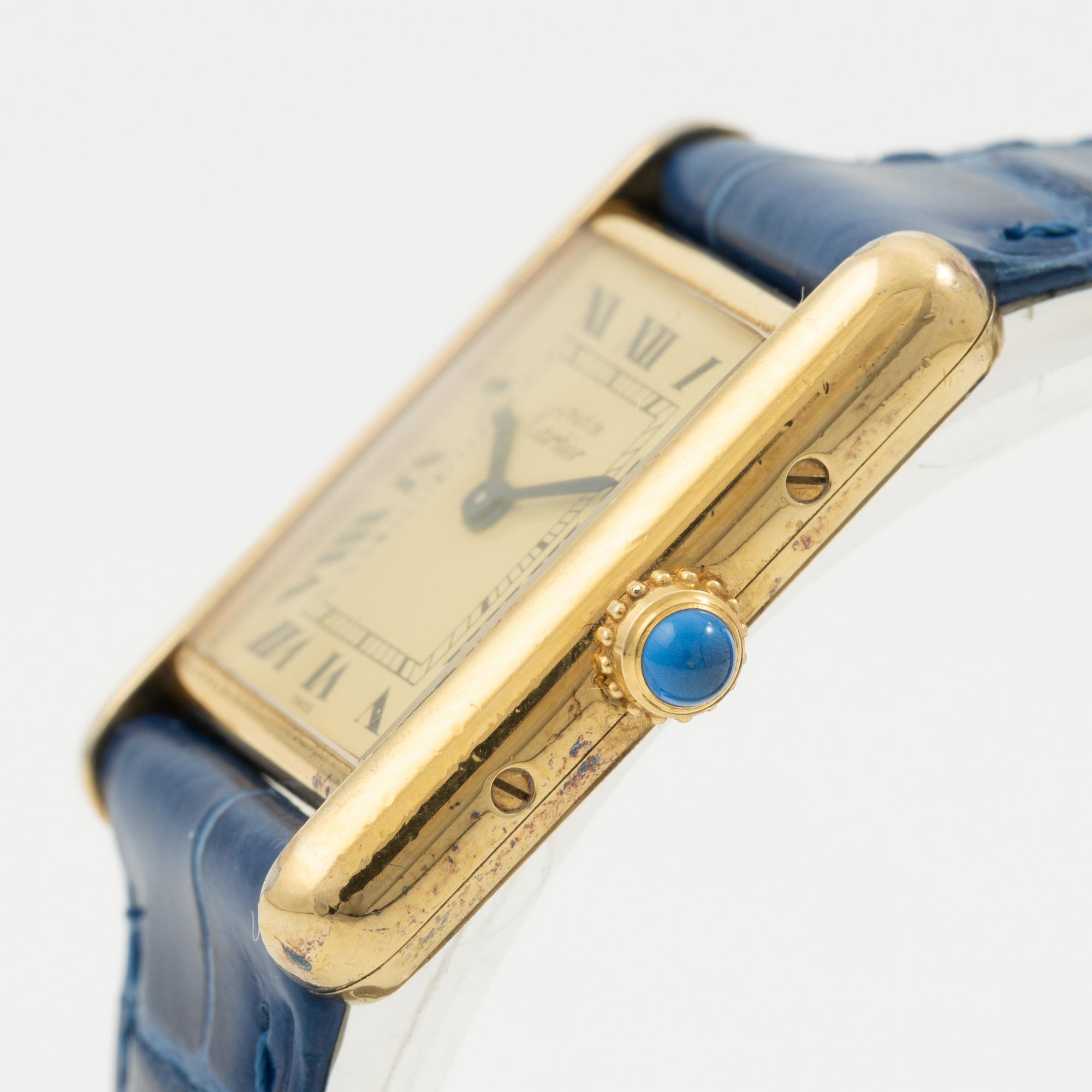 must de Cartier, Tank, wristwatch, 20.5 x 20 (28) mm.