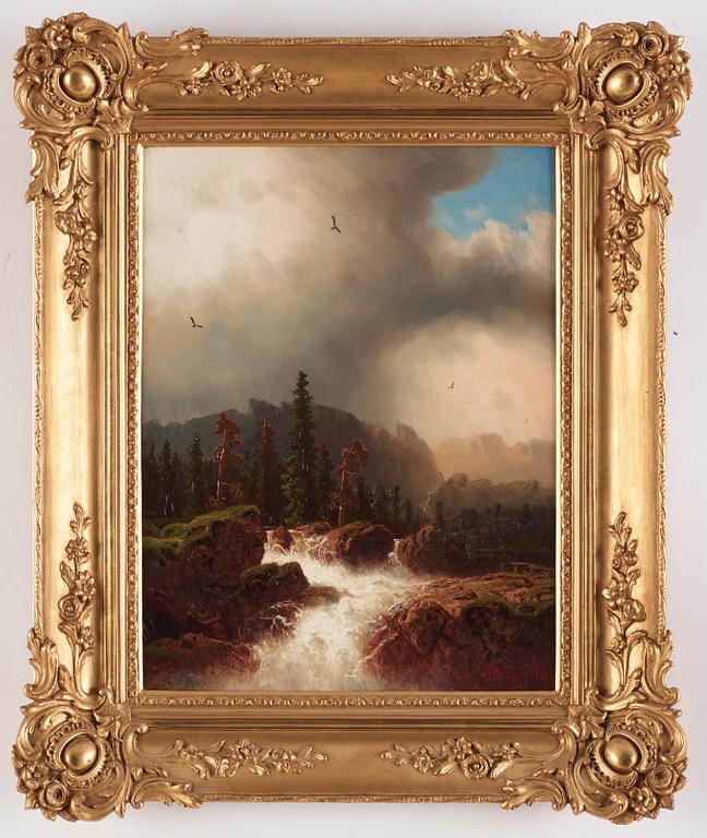 Marcus Larsson, Landscape with water fall.