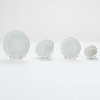 Friedl Holzer-Kjellberg, tea and mocha/espresso set, 19 pairs, rice porcelain, signed F.H.Kj Arabia.