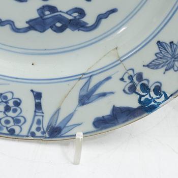 Eleven blue and white porcelain plates, China, Qing dynasty 18th century.