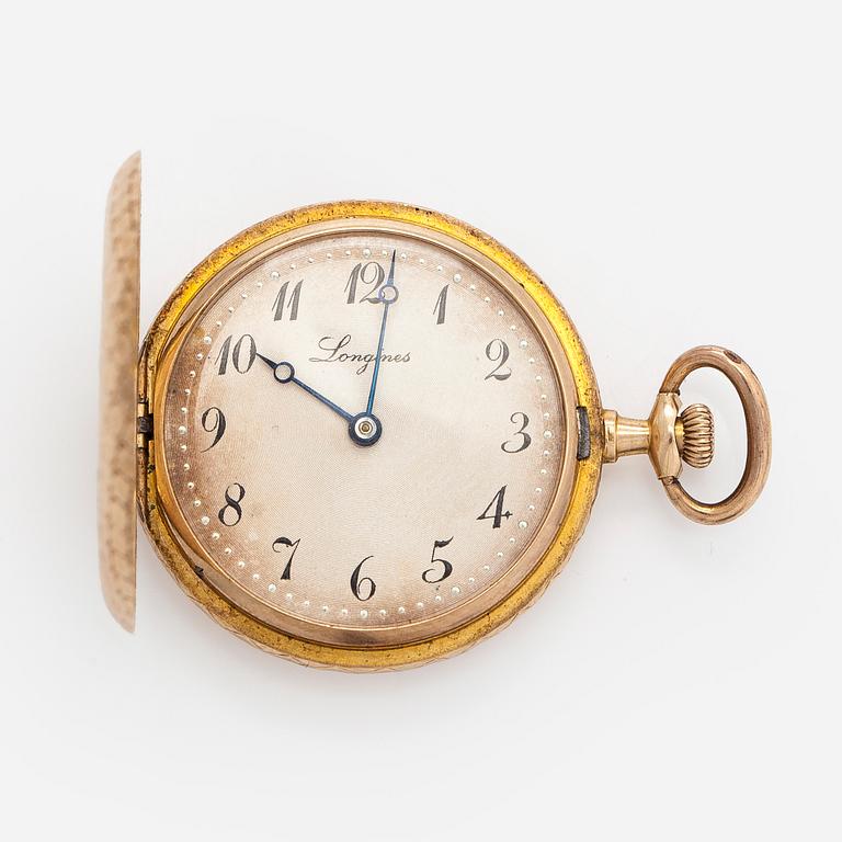 Longines, pocket watch, hunter, 30 mm.