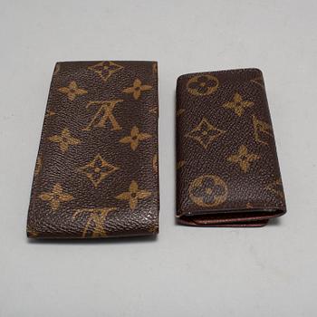 LOUIS VUITTON, nyckelhållare och etui.