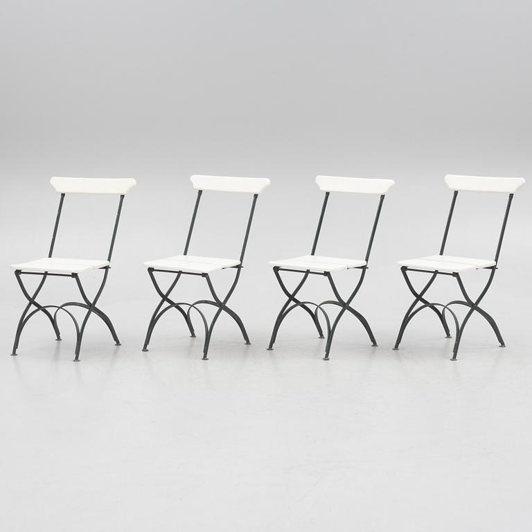 Four foldable garden chairs, 20th century.