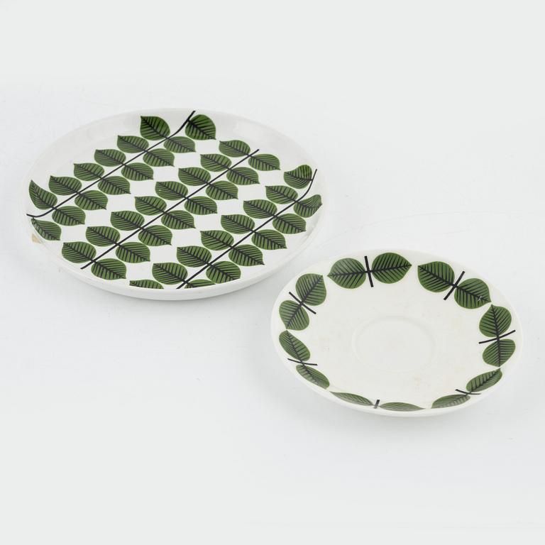 Stig Lindberg, servisdelar, 12 st, flintgods, "Berså", Gustavsberg, 1961-74.