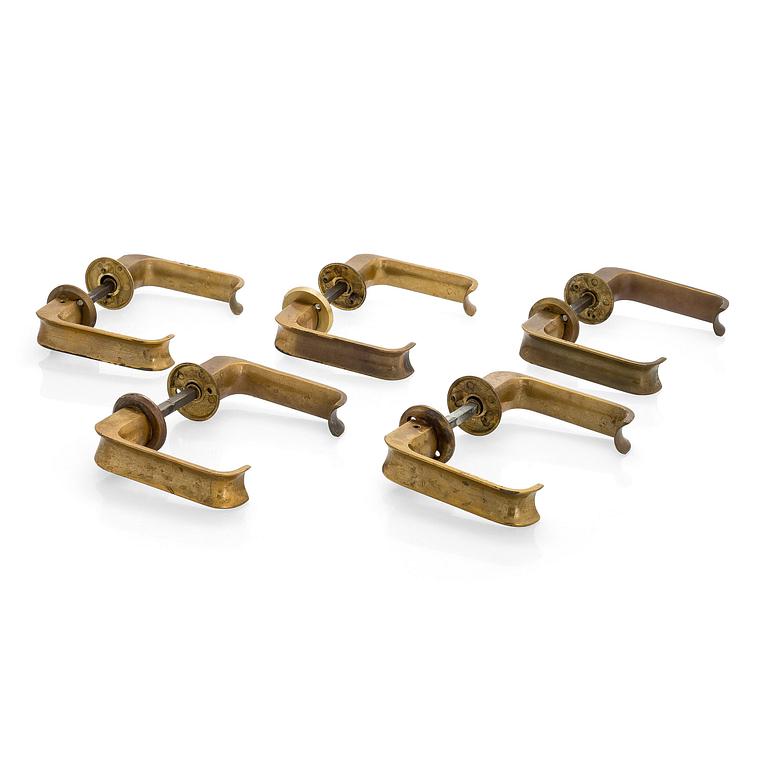 Ilmari Tapiovaara, Five pairs of door handles, for Oy Excelsior Ab (EXO), Designed 1981.