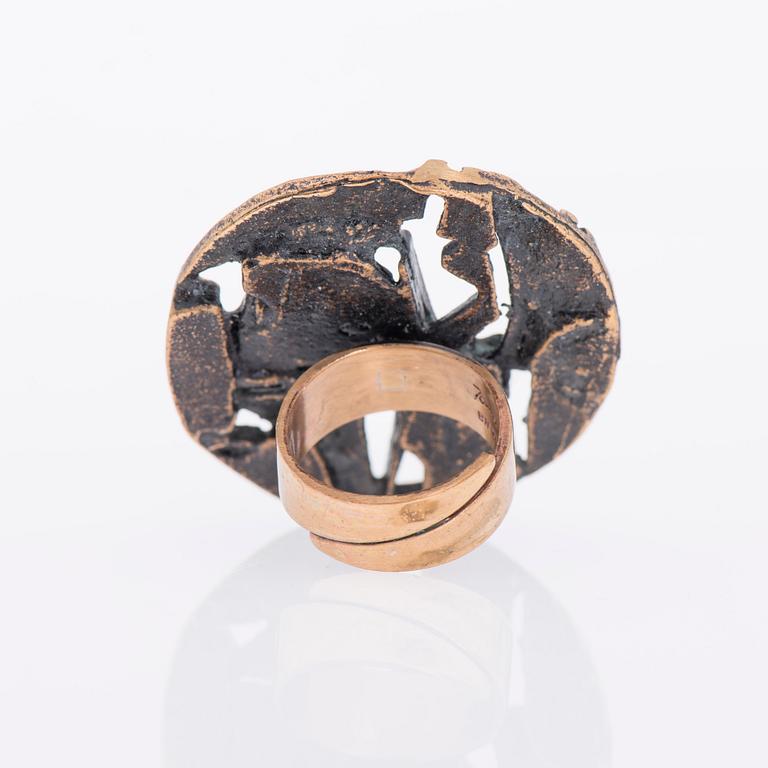 JORMA LAINE, HÄNGE, RING, ÖRHÄNGEN, brons, 1970-tal.