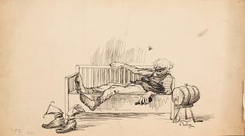 ANDERS FORSBERG, 3 ink drawings, signed.