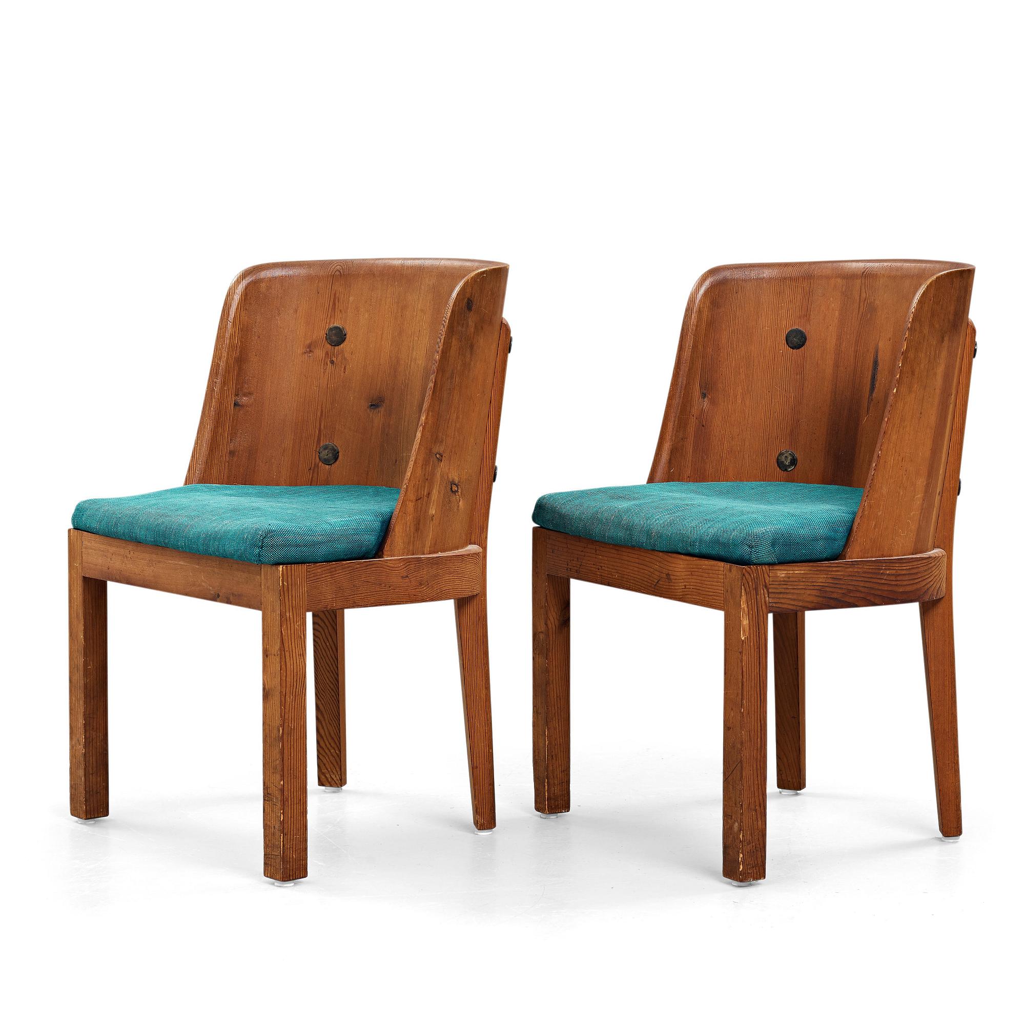 Axel Einar Hjorth, a pair of stained pine "Lovö" armchairs, Nordiska Kompaniet, Sweden.