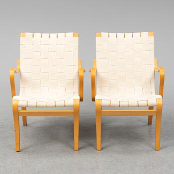 BRUNO MATHSSON, a pair of 'Mina' armchairs from Bruno Mathsson International, Värnamo, 1997.