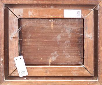 OKÄND KONSTNÄR, olja på pannå, 1800-tal, otydlig signerad.