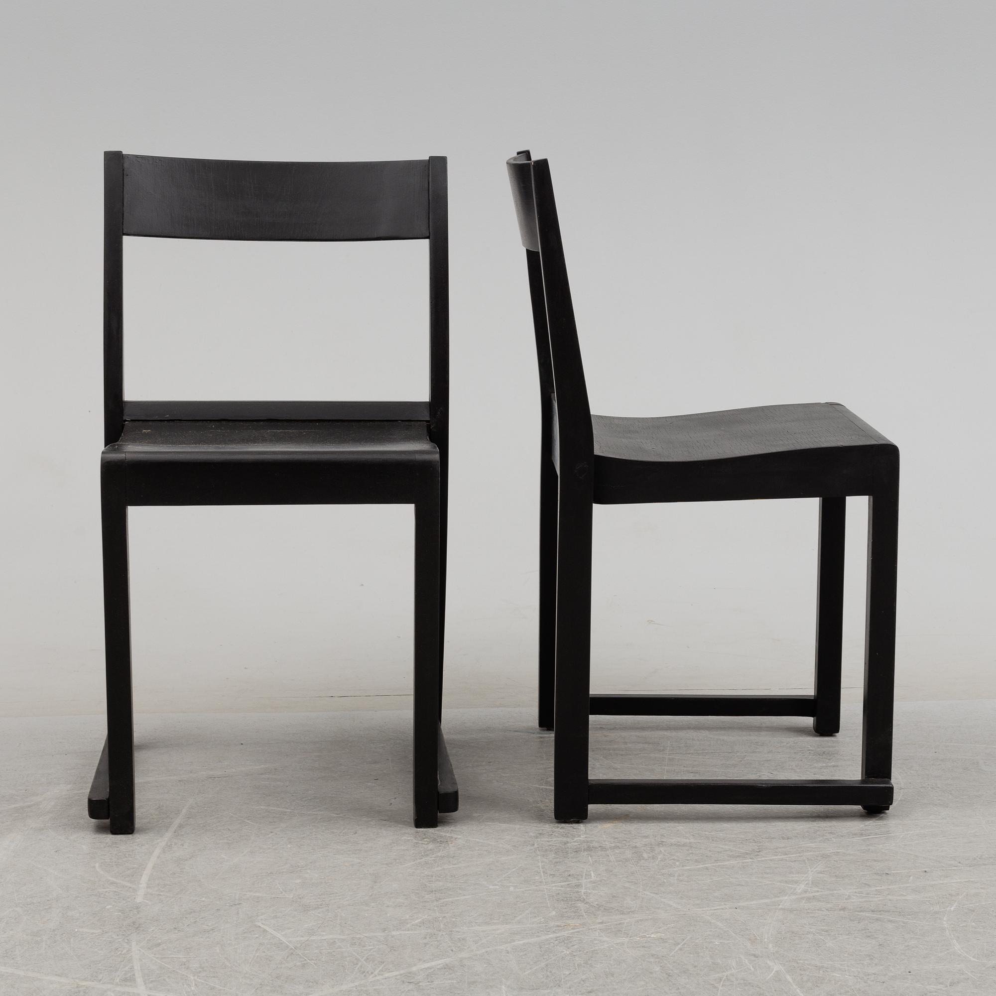 A set of six 'Orkesterstolen' chairs by Sven Markelius.