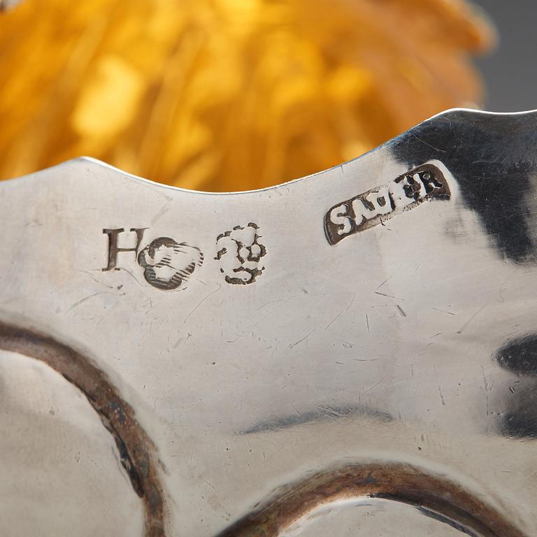 Isak Sauer, gräddsnäcka, silver, Stockholm 1766. Rokoko.