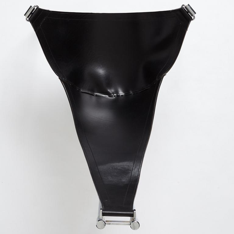 Lars and Christina Andersson, a black leather 'Inka' chair, Sweden 1980s.