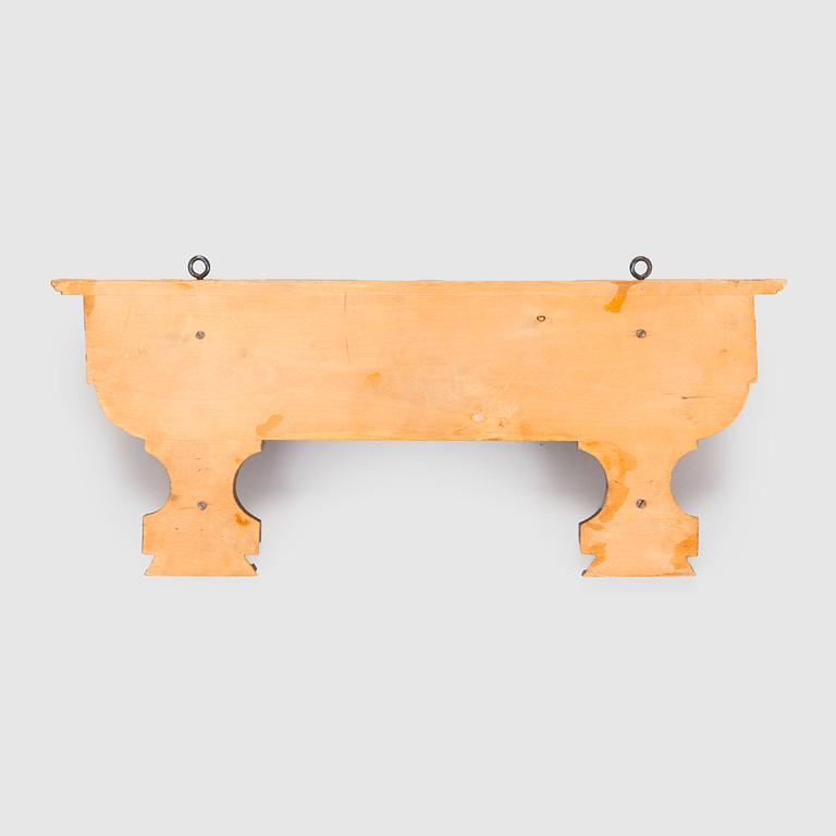 Wall-mounted shelf, early 20th century.
