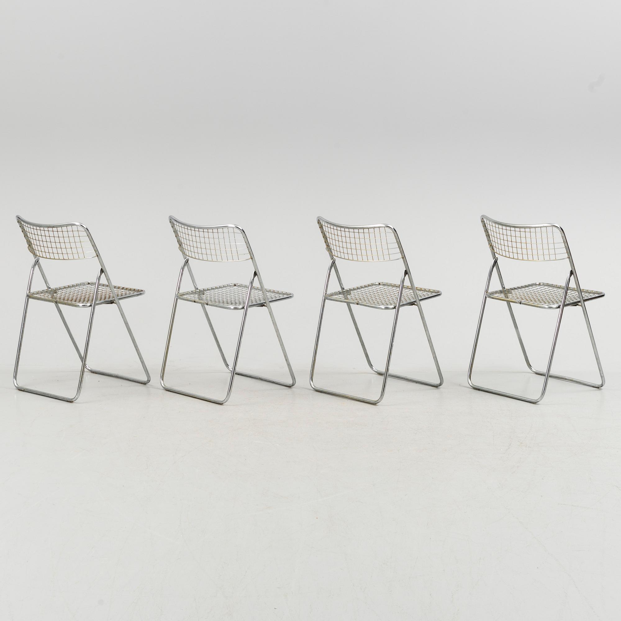 NILS GAMMELGAARD, five 'Ted Net' metal folding chairs from IKEA, 1970's/80's.