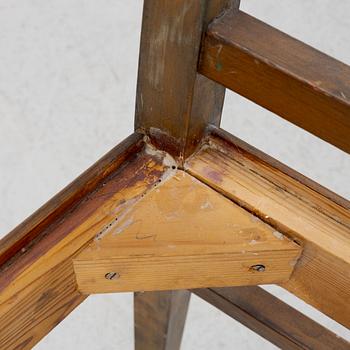 Carl Westman, a pair of stained pine chairs, Sweden ca 1910.