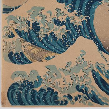 Efter. Under the Wave of Kanagawa, (Kanagawa-oki nami-ura), också känd som "den stora vågen", senare publikation.