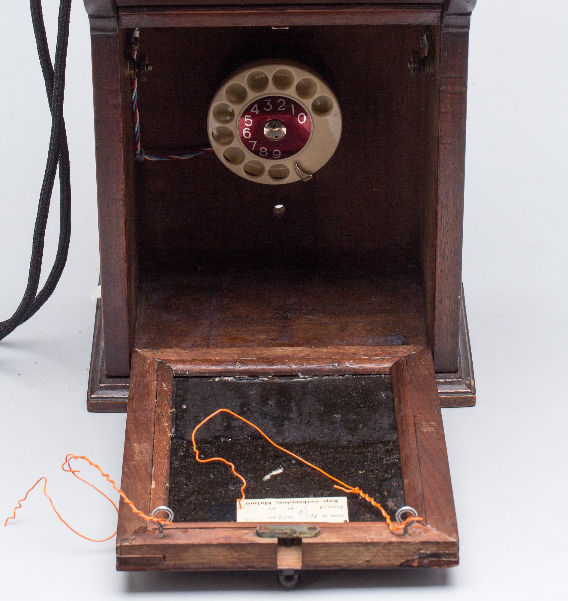 VÄGGTELEFON, Telegrafverkets Verkstad, Stockholm.