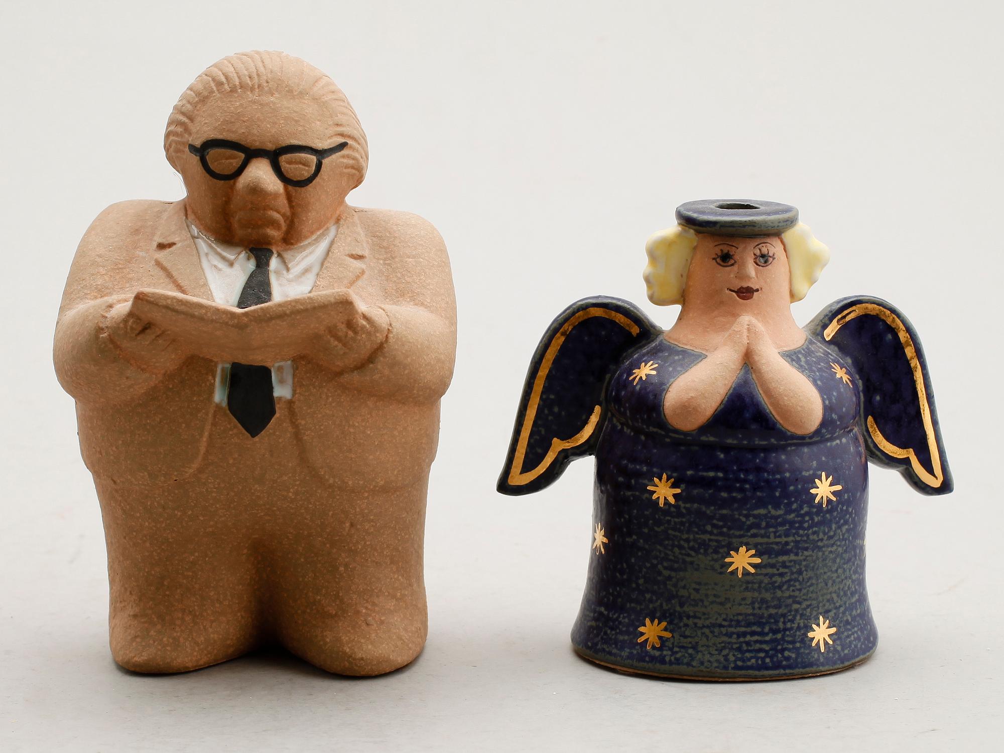 FIGURER, 2 st, stengods, Lisa Larson, Gustavsberg.