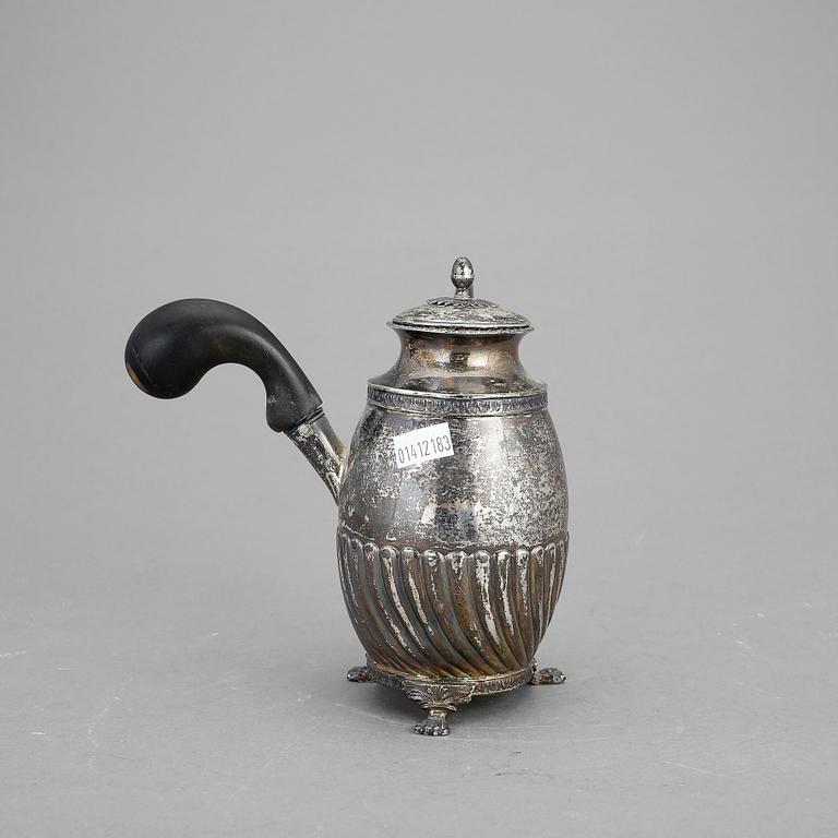 KAFFEKANNA, silver, empire, Carl Magnus Ryberg, Stockholm 1828. Vikt ca 320 gram.