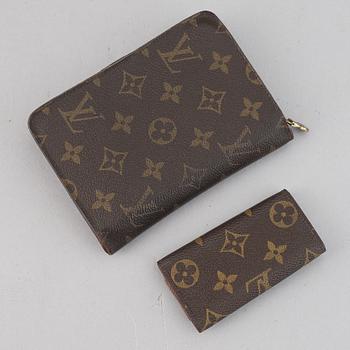 Louis Vuitton, a monogram canvas wallet and a key holder.
