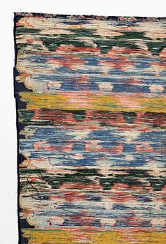 A set of three bolts of silk with 'five clawed dragons' against a midnight blue ground, Qing dynasty, 19th century.