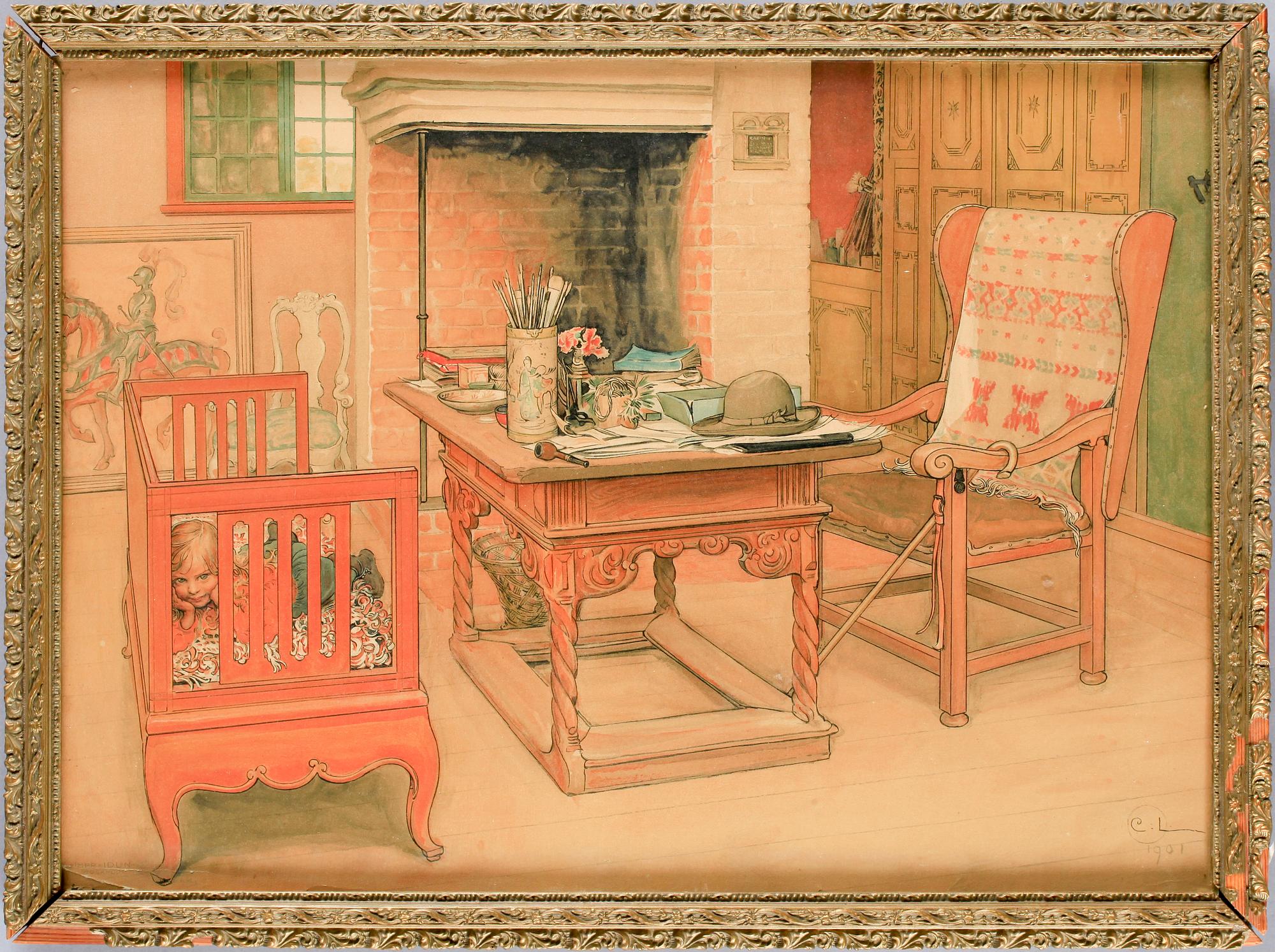 CARL LARSSON, efter. Litografi. IDUN, Stockholm.
