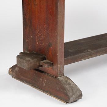 Axel Einar Hjorth, a stained pine "Skoga" table, Nordiska Kompaniet, Sweden, 1930s.