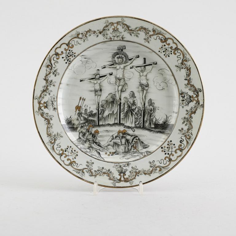 TALLRIK, porslin. Qing dynastin, Qianlong (1736-1795).