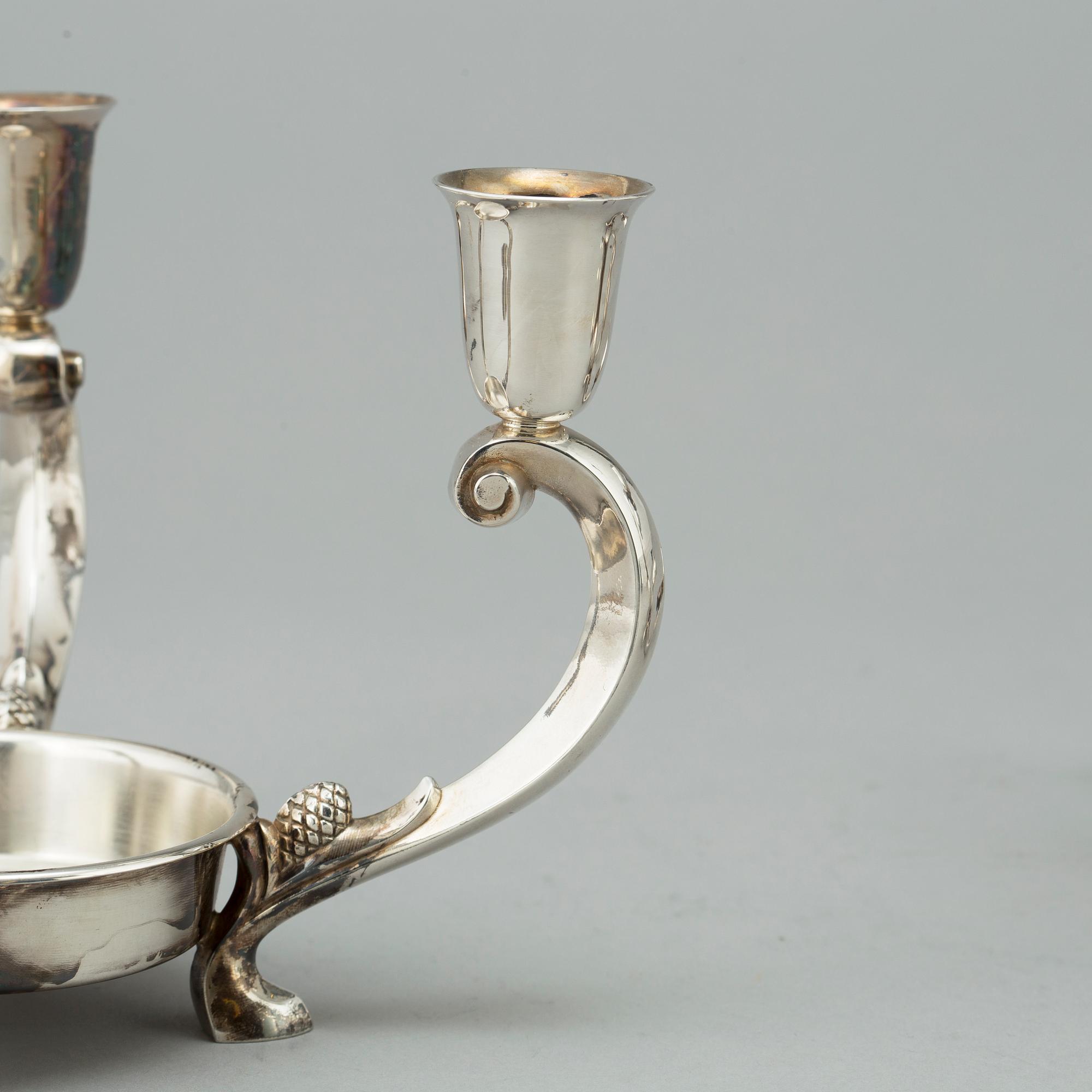 A PAIR OF SILVER PLATE CANDLE EPERGNE CENTREPIECES,  Reed & Barton, first half of the 20th century, USA.