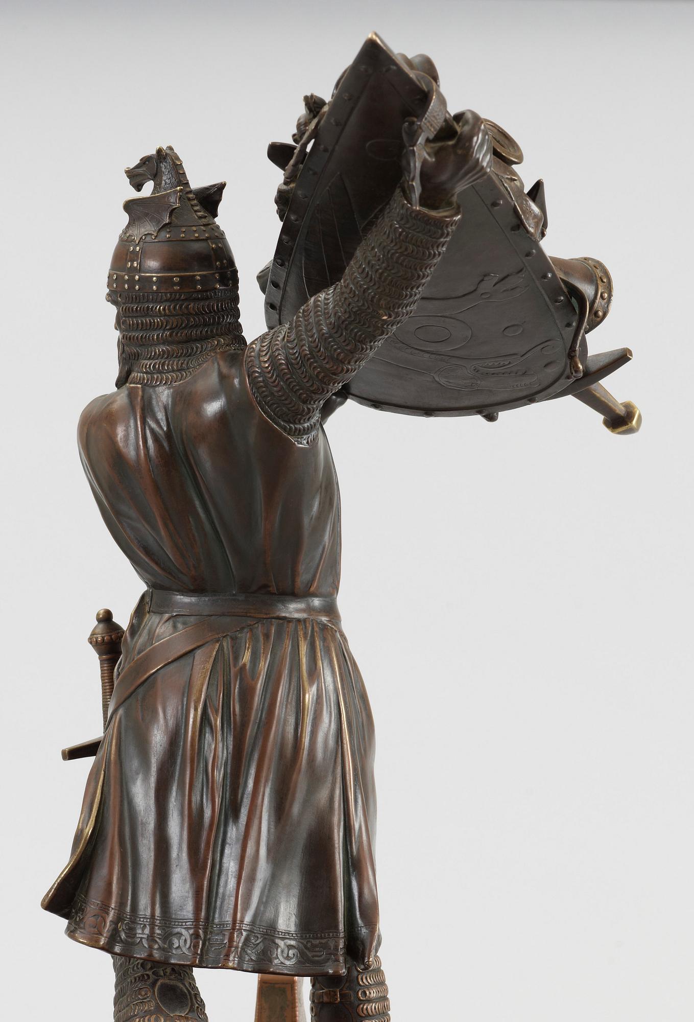 JOHANN HIRT, Brunpatinerad brons.