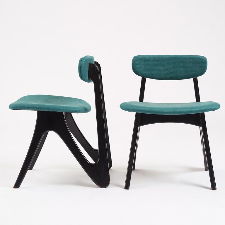 Helge Vestergaard Jensen, a rare set of six chairs, cabinetmaker Thysen Nielsen, Denmark 1954.