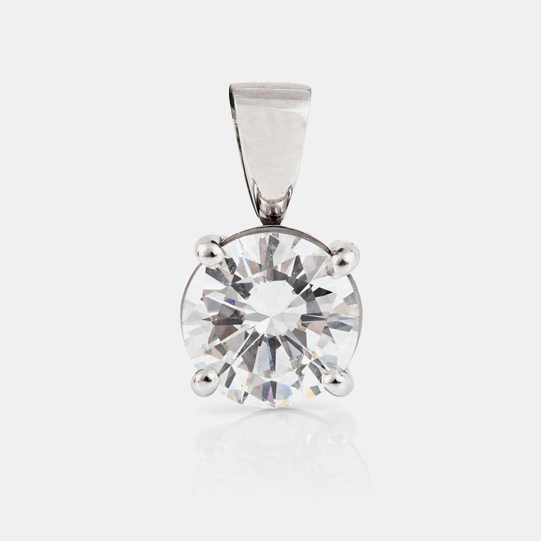 A circa 2.53 ct brilliant-cut diamond pendant. Quality circa E-F/VVS1.