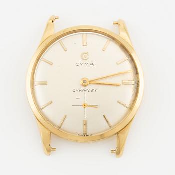 Cyma, 18K gold, wristwatch, Cymaflex, 32 mm.