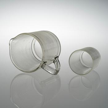AINO AALTO, A PITCHER AND TWO GLASSES. Model 4059, Karhula 1937-1938.