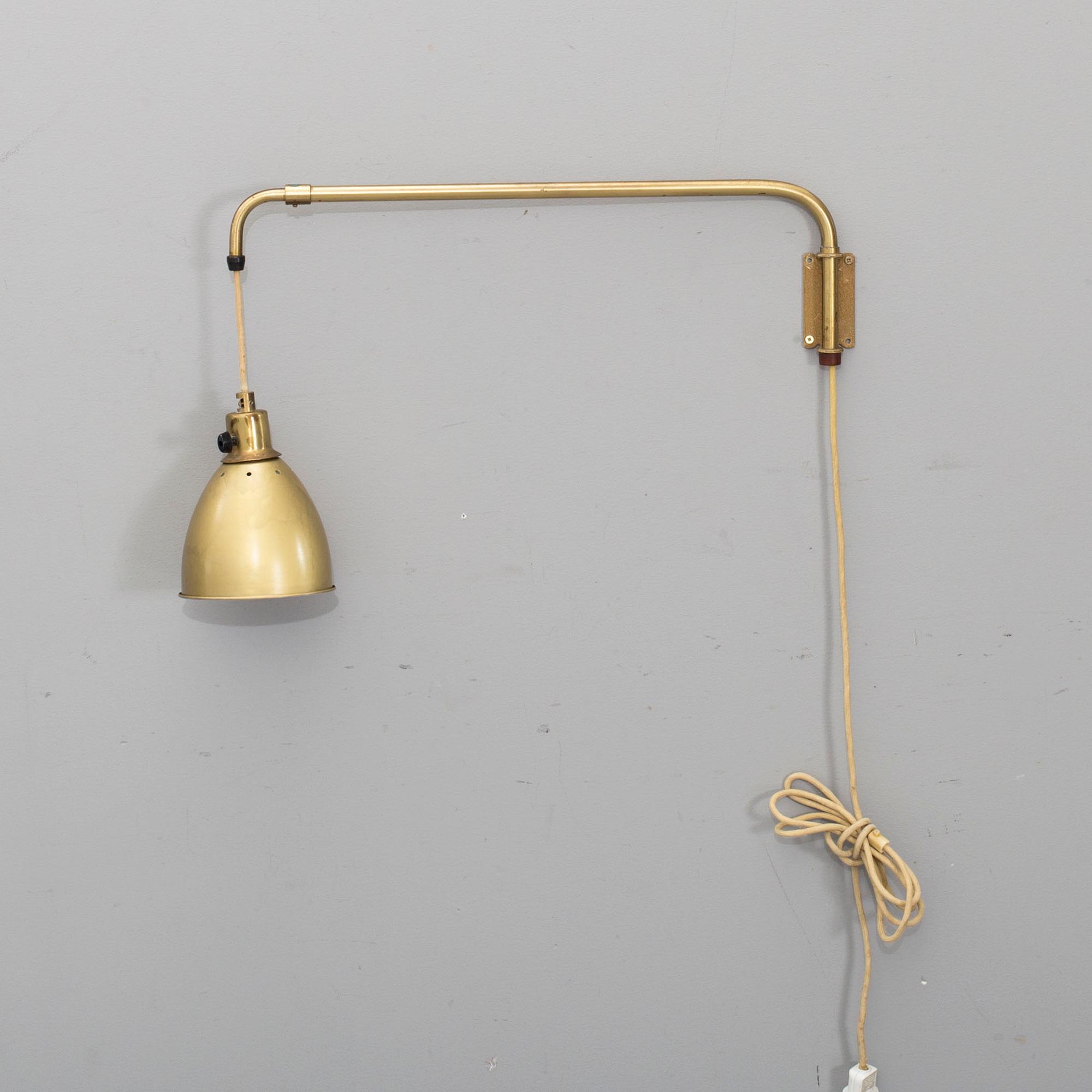 VÄGGLAMPA, utdragbar, 1940-50-tal.